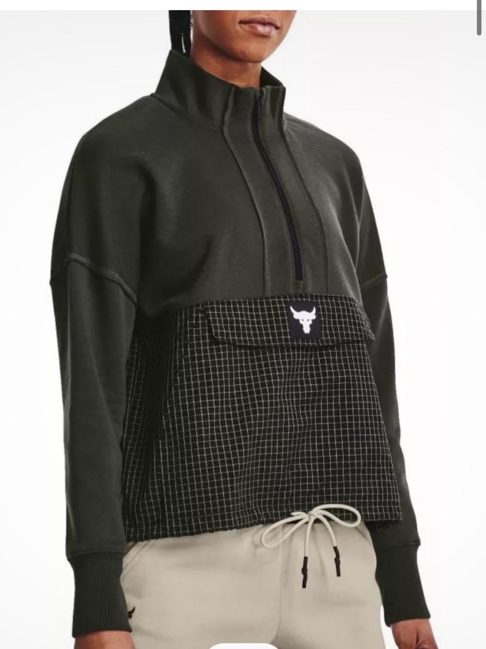 Sweatshirt Under Armour UA Prjct Rock Fleece 1/2 Zip-GRN XL